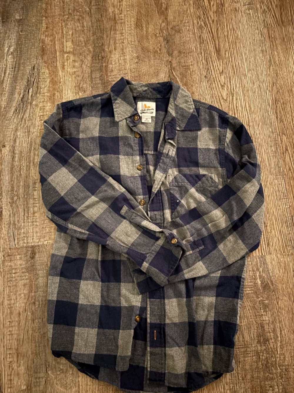 Field and Stream Men's Blue & Gray Plaid Flannel Shirt